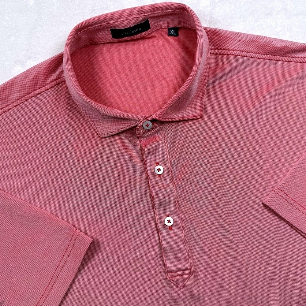Turtleson Polo Shirt Mens XL Pink Short Sleeve Stretch Performance Golf - Picture 3 of 8